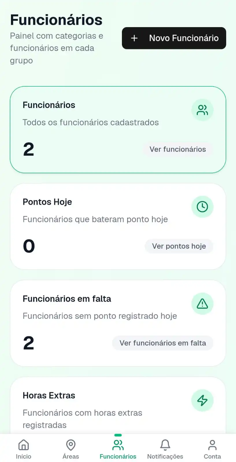 Tela de check-in por GPS